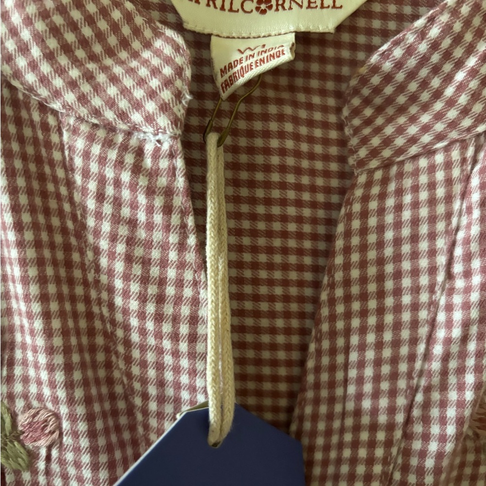 April Cornell Gingham Embroidered Nightgown Women’s 1, 2x. - Picture 5 of 7